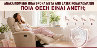 Ανακλινόμενη Πολυθρόνα μετά από Laser Κονδυλωμάτων: Ποια Θέση Είναι Άνετη; - Δρ. Ιωάννης Κ. Δημητρακόπουλος
