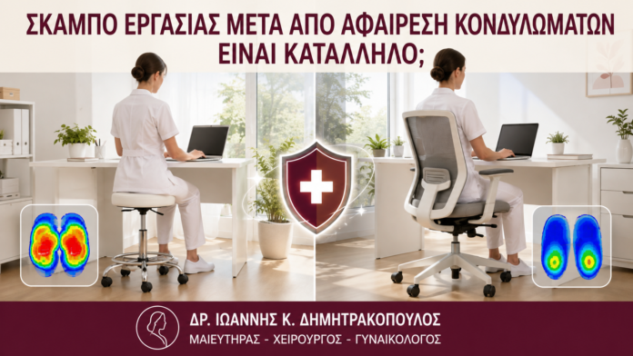 Σκαμπό Εργασίας μετά από Αφαίρεση Κονδυλωμάτων: Είναι Κατάλληλο; - Δρ. Ιωάννης Κ. Δημητρακόπουλος