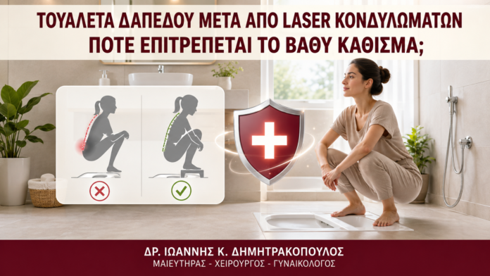 Τουαλέτα Δαπέδου μετά από Laser Κονδυλωμάτων: Πότε Επιτρέπεται το Βαθύ Κάθισμα; - Δρ. Ιωάννης Κ. Δημητρακόπουλος