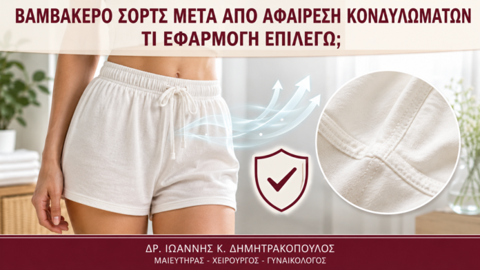 Βαμβακερό Σορτς μετά από Αφαίρεση Κονδυλωμάτων: Τι Εφαρμογή Επιλέγω; Βαμβακερό Σορτς μετά από Αφαίρεση Κονδυλωμάτων: Τι Εφαρμογή Επιλέγω; - Δρ. Ιωάννης Κ. Δημητρακόπουλος