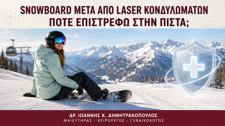 Snowboard μετά από Laser Κονδυλωμάτων: Πότε Επιστρέφω στην Πίστα; - Δρ. Ιωάννης Κ. Δημητρακόπουλος
