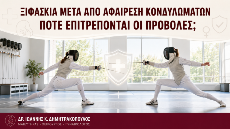 Ξιφασκία μετά από Αφαίρεση Κονδυλωμάτων: Πότε Επιτρέπονται οι Προβολές; - Δρ. Ιωάννης Κ. Δημητρακόπουλος
