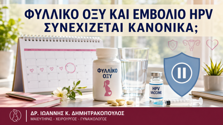 Φυλλικό Οξύ και Εμβόλιο HPV: Συνεχίζεται Κανονικά; - Δρ. Ιωάννης Κ. Δημητρακόπουλος