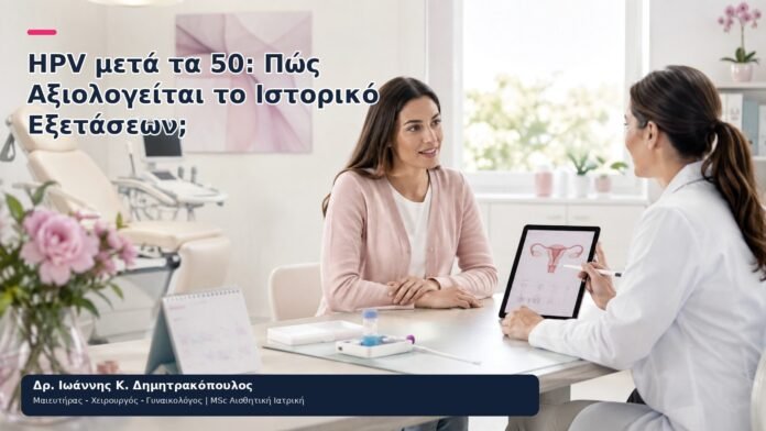 HPV μετά τα 50: Πώς Αξιολογείται το Ιστορικό Εξετάσεων; HPV μετά τα 50: Πώς Αξιολογείται το Ιστορικό Εξετάσεων; - Δρ. Ιωάννης Κ. Δημητρακόπουλος
