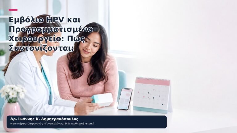 Εμβόλιο HPV και Προγραμματισμένο Χειρουργείο: Πώς Συντονίζονται; - Δρ. Ιωάννης Κ. Δημητρακόπουλος