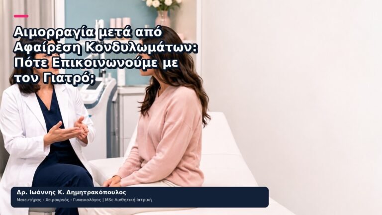 Αιμορραγία μετά από Αφαίρεση Κονδυλωμάτων: Πότε Επικοινωνούμε με τον Γιατρό; - Δρ. Ιωάννης Κ. Δημητρακόπουλος