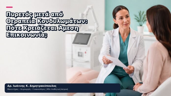 Πυρετός μετά από Θεραπεία Κονδυλωμάτων: Πότε Χρειάζεται Άμεση Επικοινωνία; Πυρετός μετά από Θεραπεία Κονδυλωμάτων: Πότε Χρειάζεται Άμεση Επικοινωνία; - Δρ. Ιωάννης Κ. Δημητρακόπουλος
