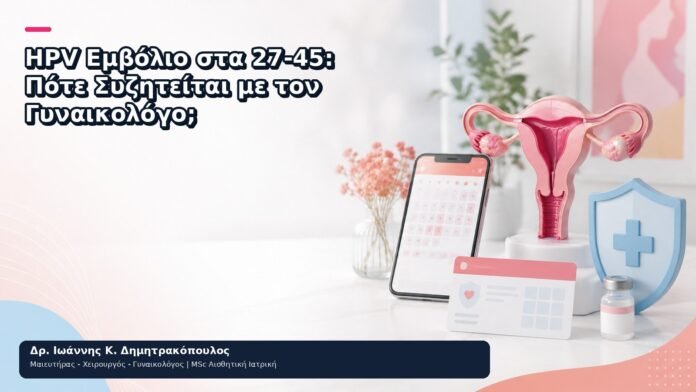 HPV Εμβόλιο στα 27-45: Πότε Συζητείται με τον Γυναικολόγο; HPV Εμβόλιο στα 27-45: Πότε Συζητείται με τον Γυναικολόγο; - Δρ. Ιωάννης Κ. Δημητρακόπουλος