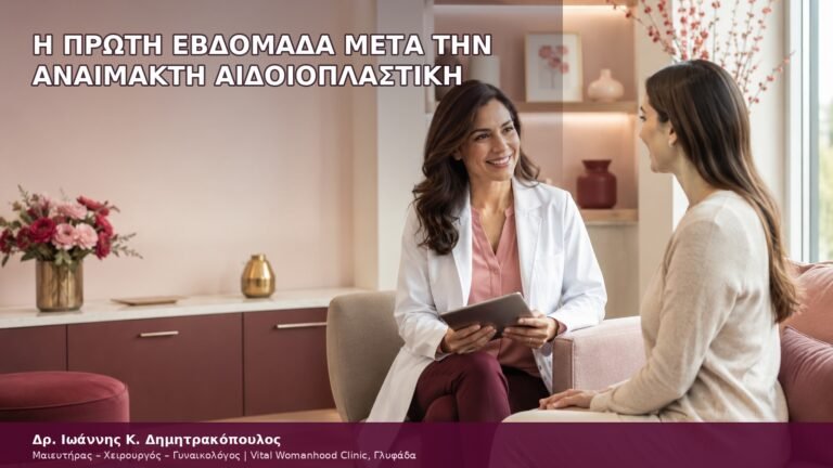 η πρώτη εβδομάδα μετά την αναίμακτη αιδοιοπλαστική