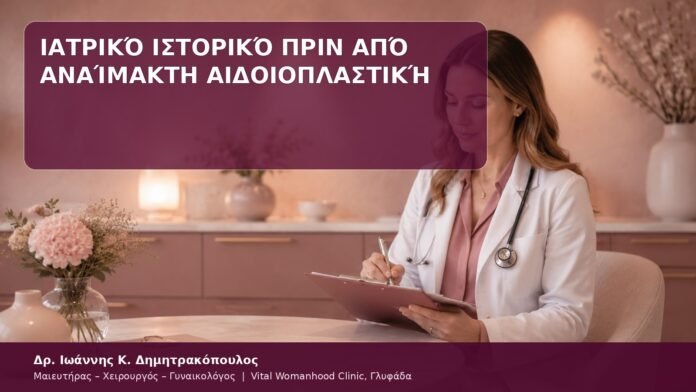 Ιατρικό Ιστορικό πριν από Αναίμακτη Αιδοιοπλαστική ιατρικό ιστορικό αιδοιοπλαστικής
