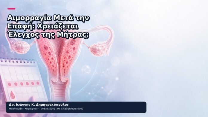 Αιμορραγία Μετά την Επαφή: Χρειάζεται Έλεγχος της Μήτρας; Αιμορραγία Μετά την Επαφή: Χρειάζεται Έλεγχος της Μήτρας; - Δρ. Ιωάννης Κ. Δημητρακόπουλος