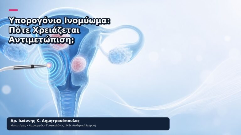 Υπορογόνιο Ινομύωμα: Πότε Χρειάζεται Αντιμετώπιση; - Δρ. Ιωάννης Κ. Δημητρακόπουλος