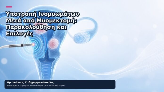 Υποτροπή Ινομυωμάτων Μετά από Μυομεκτομή: Παρακολούθηση και Επιλογές Υποτροπή Ινομυωμάτων Μετά από Μυομεκτομή: Παρακολούθηση και Επιλογές - Δρ. Ιωάννης Κ. Δημητρακόπουλος