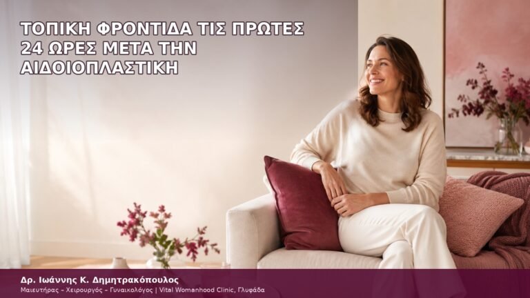 τοπική φροντίδα τις πρώτες 24 ώρες μετά την αιδοιοπλαστική