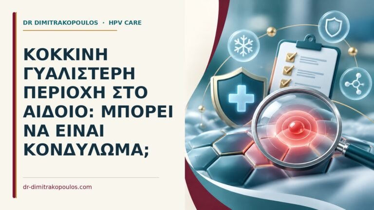 Ιατρικό cover για: Κόκκινη γυαλιστερή περιοχή στο αιδοίο: μπορεί να είναι κονδύλωμα