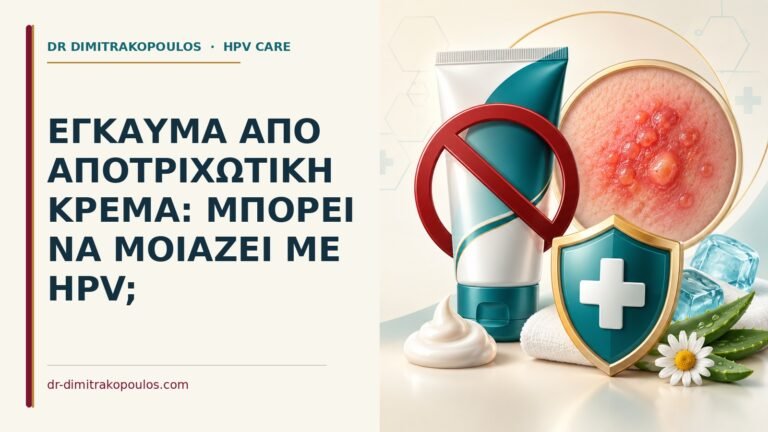 Ιατρικό cover για: Έγκαυμα από αποτριχωτική κρέμα: μπορεί να μοιάζει με HPV
