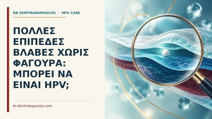 Πολλές επίπεδες βλάβες χωρίς φαγούρα: μπορεί να είναι HPV Ιατρικό cover για: Πολλές επίπεδες βλάβες χωρίς φαγούρα: μπορεί να είναι HPV