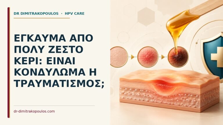 Ιατρικό cover για: Έγκαυμα από πολύ ζεστό κερί: είναι κονδύλωμα ή τραυματισμός