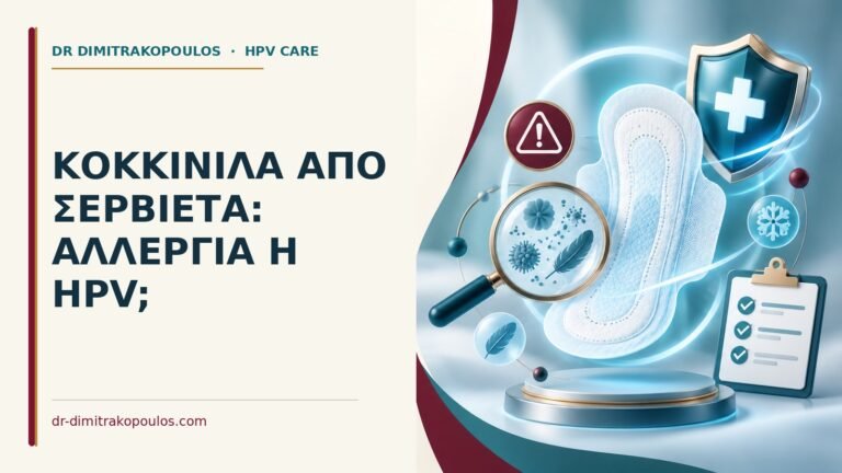 Ιατρικό cover για: Κοκκινίλα από σερβιέτα: αλλεργία ή HPV