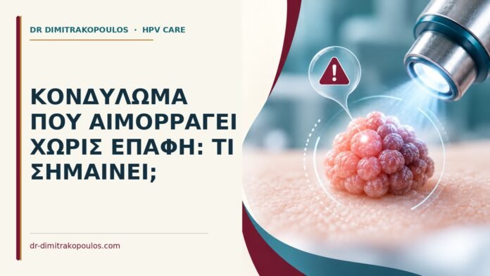 Ιατρικό cover για: Κονδύλωμα που αιμορραγεί χωρίς επαφή: τι σημαίνει