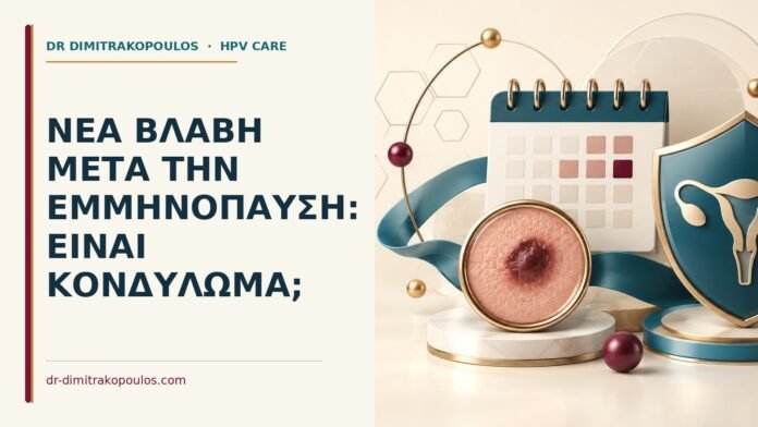 Ιατρικό cover για: Νέα βλάβη μετά την εμμηνόπαυση: είναι κονδύλωμα