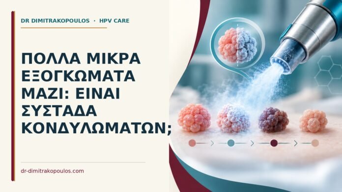 Πολλά μικρά εξογκώματα μαζί: είναι συστάδα κονδυλωμάτων Ιατρικό cover για: Πολλά μικρά εξογκώματα μαζί: είναι συστάδα κονδυλωμάτων