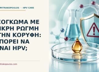 Ιατρικό cover για: Εξόγκωμα με μικρή ρωγμή στην κορυφή: μπορεί να είναι HPV