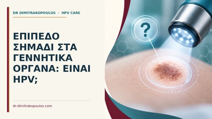 Επίπεδο σημάδι στα γεννητικά όργανα: είναι HPV Ιατρικό cover για: Επίπεδο σημάδι στα γεννητικά όργανα: είναι HPV