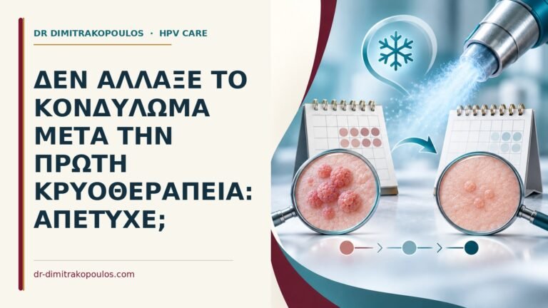Ιατρικό cover για: Δεν άλλαξε το κονδύλωμα μετά την πρώτη κρυοθεραπεία: απέτυχε