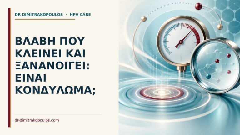 Ιατρικό cover για: Βλάβη που κλείνει και ξανανοίγει: είναι κονδύλωμα