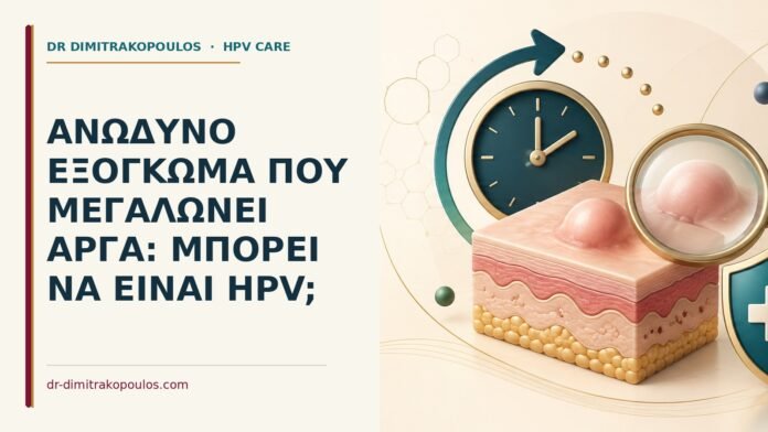 Ανώδυνο εξόγκωμα που μεγαλώνει αργά: μπορεί να είναι HPV Ιατρικό cover για: Ανώδυνο εξόγκωμα που μεγαλώνει αργά: μπορεί να είναι HPV