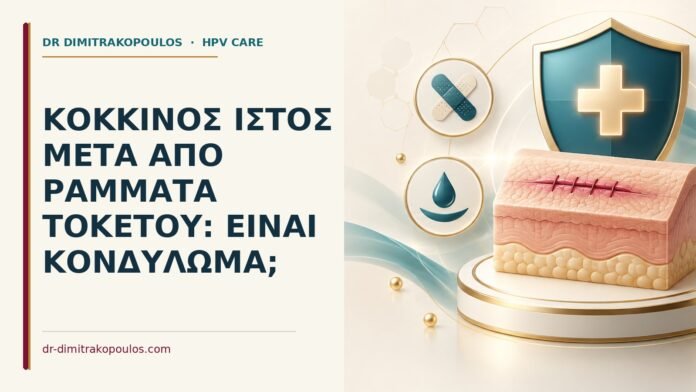Κόκκινος ιστός μετά από ράμματα τοκετού: είναι κονδύλωμα Ιατρικό cover για: Κόκκινος ιστός μετά από ράμματα τοκετού: είναι κονδύλωμα