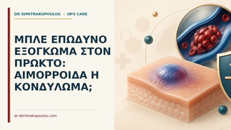 Ιατρικό cover για: Μπλε επώδυνο εξόγκωμα στον πρωκτό: αιμορροΐδα ή κονδύλωμα