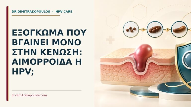 Ιατρικό cover για: Εξόγκωμα που βγαίνει μόνο στην κένωση: αιμορροΐδα ή HPV