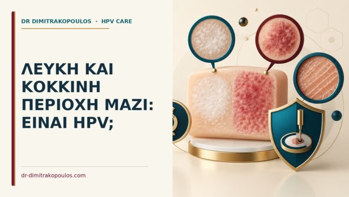 Λευκή και κόκκινη περιοχή μαζί: είναι HPV Ιατρικό cover για: Λευκή και κόκκινη περιοχή μαζί: είναι HPV