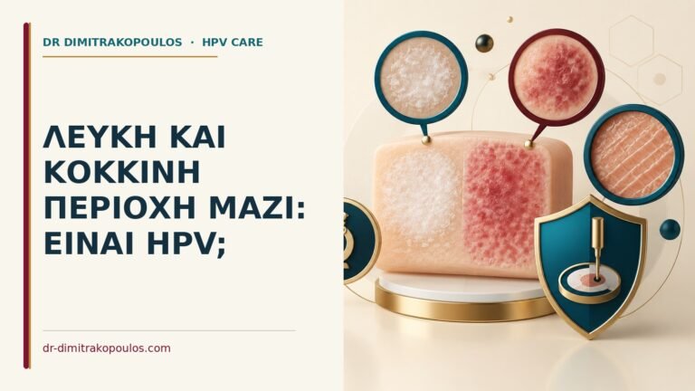 Ιατρικό cover για: Λευκή και κόκκινη περιοχή μαζί: είναι HPV