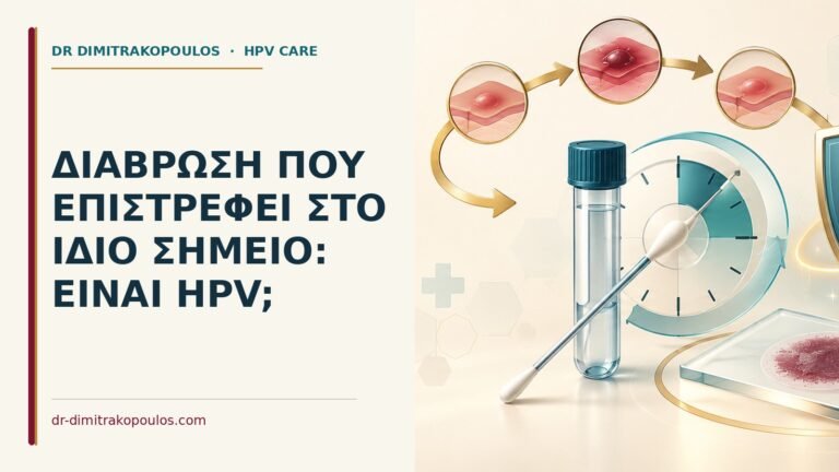 Ιατρικό cover για: Διάβρωση που επιστρέφει στο ίδιο σημείο: είναι HPV