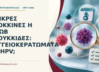 Μικρές κόκκινες ή μωβ κουκκίδες: αγγειοκερατώματα ή HPV; Ιατρικό cover για: Μικρές κόκκινες ή μωβ κουκκίδες: αγγειοκερατώματα ή HPV