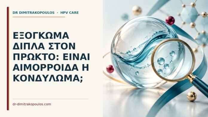 Εξόγκωμα δίπλα στον πρωκτό: είναι αιμορροΐδα ή κονδύλωμα Ιατρικό cover για: Εξόγκωμα δίπλα στον πρωκτό: είναι αιμορροΐδα ή κονδύλωμα