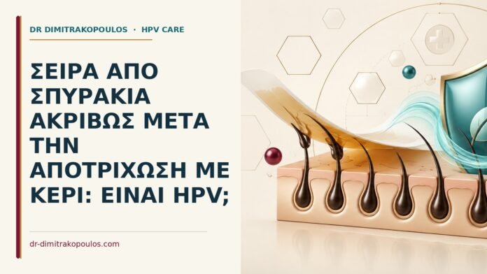 Ιατρικό cover για: Σειρά από σπυράκια ακριβώς μετά την αποτρίχωση με κερί: είναι HPV