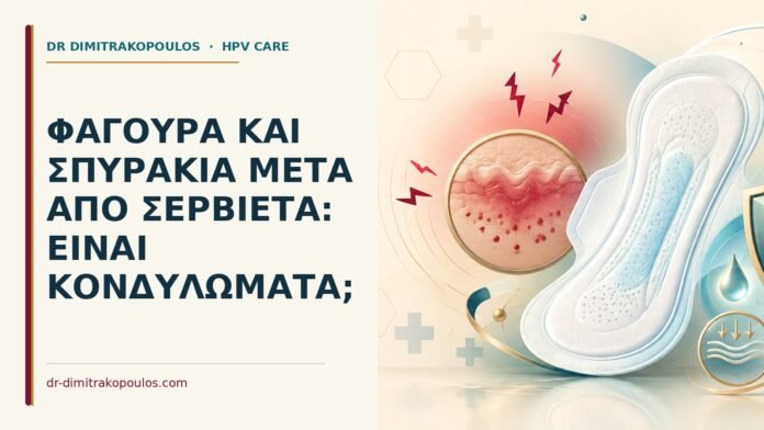 Φαγούρα και σπυράκια μετά από σερβιέτα: είναι κονδυλώματα Ιατρικό cover για: Φαγούρα και σπυράκια μετά από σερβιέτα: είναι κονδυλώματα