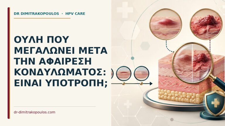 Ιατρικό cover για: Ουλή που μεγαλώνει μετά την αφαίρεση κονδυλώματος: είναι υποτροπή