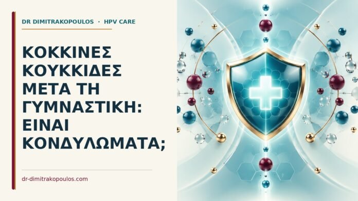Κόκκινες κουκκίδες μετά τη γυμναστική: είναι κονδυλώματα Ιατρικό cover για: Κόκκινες κουκκίδες μετά τη γυμναστική: είναι κονδυλώματα