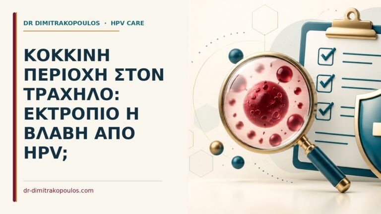 Ιατρικό cover για: Κόκκινη περιοχή στον τράχηλο: εκτρόπιο ή βλάβη από HPV