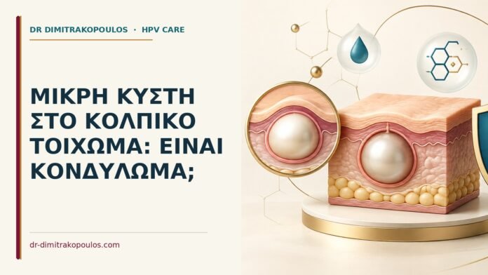 Μικρή κύστη στο κολπικό τοίχωμα: είναι κονδύλωμα Ιατρικό cover για: Μικρή κύστη στο κολπικό τοίχωμα: είναι κονδύλωμα