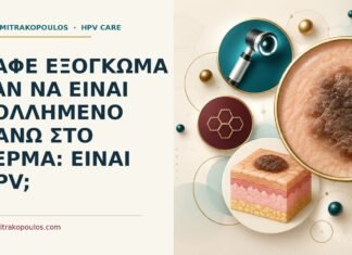 Ιατρικό cover για: Καφέ εξόγκωμα σαν να είναι κολλημένο πάνω στο δέρμα: είναι HPV