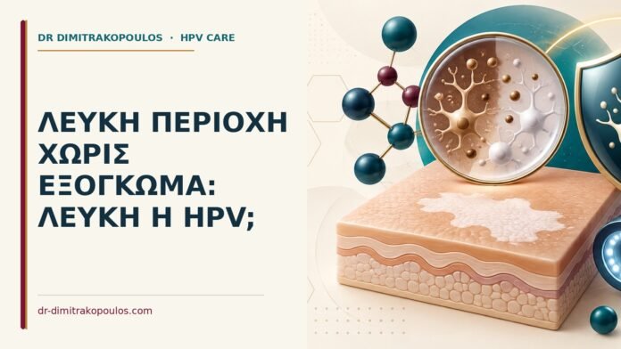 Λευκή περιοχή χωρίς εξόγκωμα: λεύκη ή HPV Ιατρικό cover για: Λευκή περιοχή χωρίς εξόγκωμα: λεύκη ή HPV
