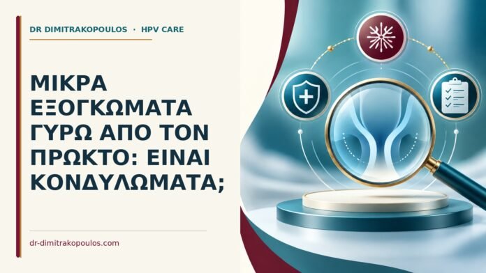 Ιατρικό cover για: Μικρά εξογκώματα γύρω από τον πρωκτό: είναι κονδυλώματα