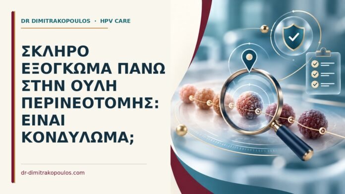 Σκληρό εξόγκωμα πάνω στην ουλή περινεοτομής: είναι κονδύλωμα Ιατρικό cover για: Σκληρό εξόγκωμα πάνω στην ουλή περινεοτομής: είναι κονδύλωμα