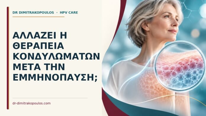 Αλλάζει η θεραπεία κονδυλωμάτων μετά την εμμηνόπαυση Ιατρικό cover για: Αλλάζει η θεραπεία κονδυλωμάτων μετά την εμμηνόπαυση